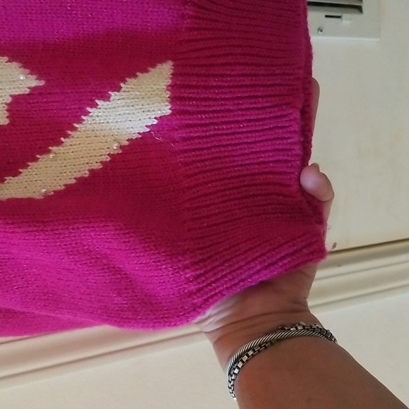 Jaclyn Smith Beautiful Pearl Sweater Large hot pink - Picture 11 of 12